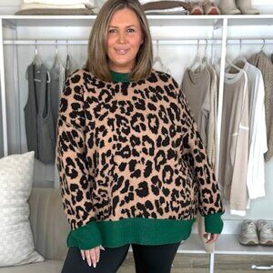 Aerie Animal Print Tunic Sweater